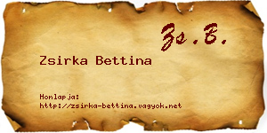 Zsirka Bettina névjegykártya